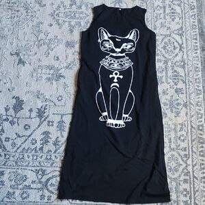 Black Cat Sleeveless Dress